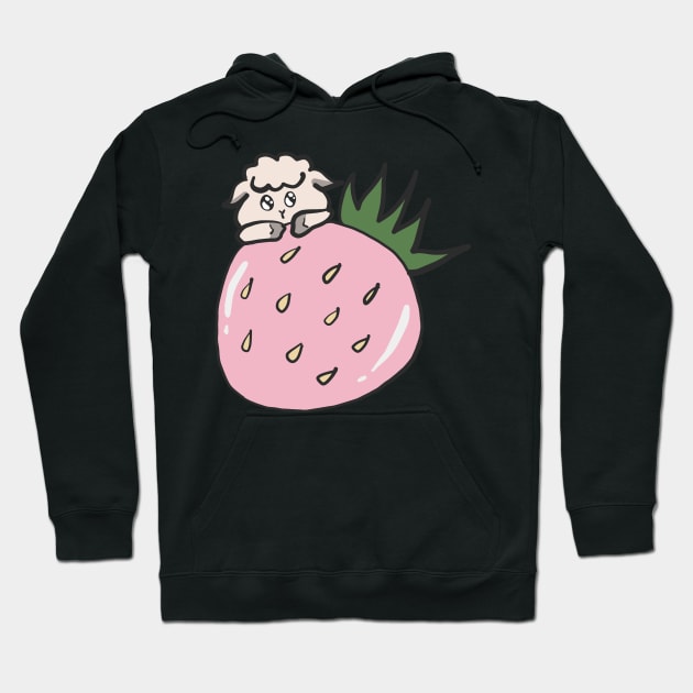 Strawberry Sheep Baby Hoodie by jenartfart